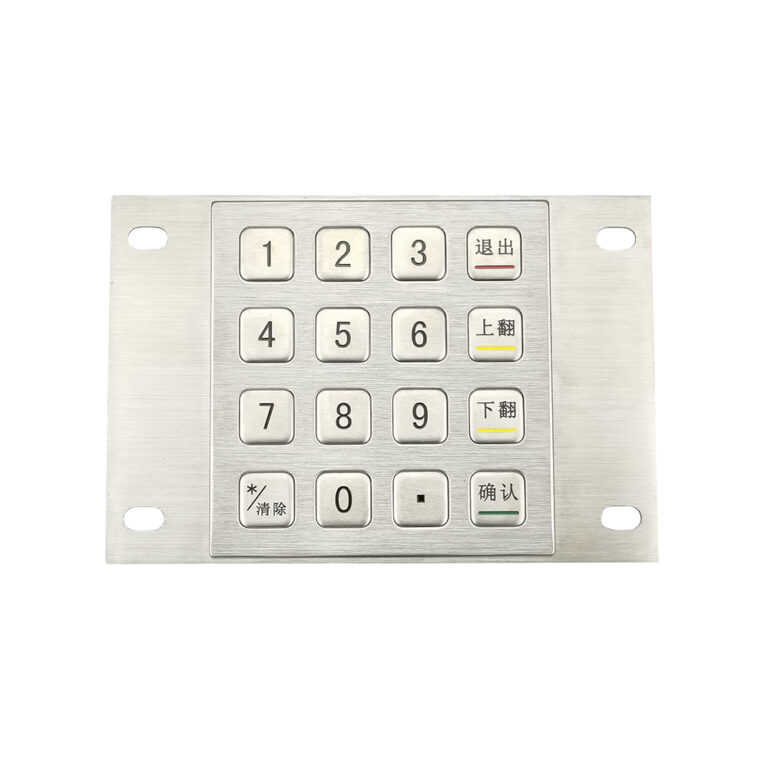 Vandal-Proof 4×4 Numeric Keypad | Stainless Steel Waterproof Keyboard for Parcel Locker Self-Service Kiosks