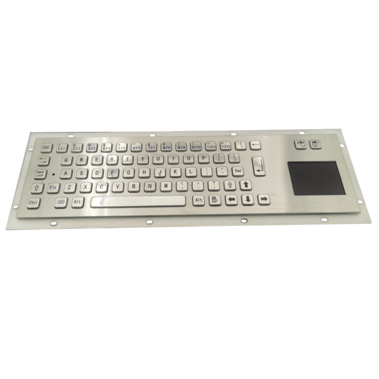 Custom Panel-Mount Industrial Stainless Steel Keyboard with Touchscreen