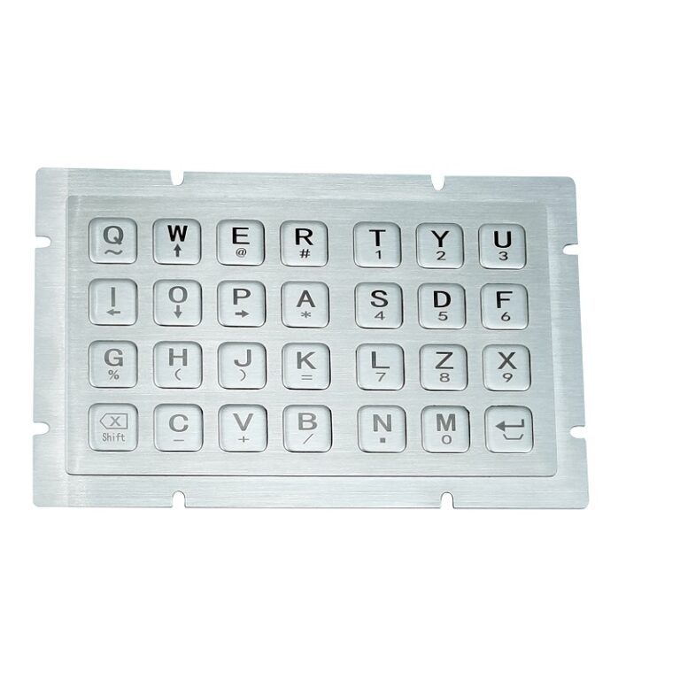28-Key Corrosion-Resistant Stainless Steel Keypad for CNC Machine Tool Control Consoles